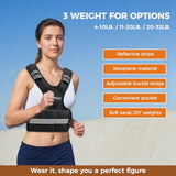 Koemier Adjustable Weighted Vest for Men and Women,4-10lb Vest with 6 Ironsand Weights,with Reflective Stripe,for Strength Training, Running, Fitness, Walking