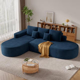 112" Modern Curved Cloud Couch, Boneless Couches for Living Room with Deep Seat