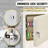 Flexzion Key Box Wall Mount with Code, Key Cabinet with 60 Key Holder Organizer Locker Case