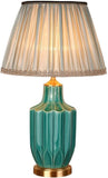Desk Lamp Bedroom Bedside Lamp Green Glazed Ceramic Table Lamp Minimalist European-Style Table Lamp Large Table Lamps for Living Room Office Nightstand Lamp