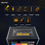 Dolphin KB-2100R Dual 10" Rechargeable Karaoke Speaker with Touchscreen Tablet - HDMI, Voice Modulation, Android & iOS Mirroring Includes 2 Wireless Microphones