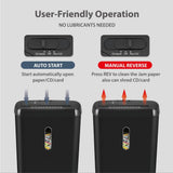 ZSRUIKJN Paper Shredder Office 12L Capacity Electric File Strip Level 2 Confidential 8 Sheets