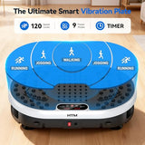 HTM Vibration Plate Exercise Machine with 120 Speed Levels, 9 Program Modes and Remote Control - 15 Min Timer, 300 lbs Capacity