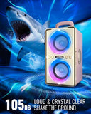 YIER Bluetooth Speaker, 240W Peak Loud Party Speaker with Big Bass, 20H Playtime, TWS, BT5.3, Large Portable Wireless Boom Box with LED Light for Outdoor Backyard Beach Home (Leather Pink)