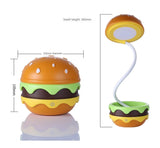 MXDLYHHHT Anti Slip Rechargeable Hamburger Desk Lamps with Adjustable Neck Dimmable Touch Switch Gentle Light