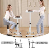Standing Desk with Lockable Wheels,Compact Laptop Desk for Home Office