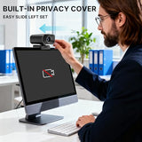 Ynoonvon Webcam with 5W Speaker and Microphones for PC,Computer USB Camera 5X Digital Zoom ePTZ 1080P Webcam with Privacy Cover & Remote