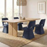 VKNOW Upholstered Swivel Dining Chairs Set of 4 with Curved Open Back