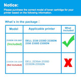 Black High Yield Toner Cartridge Replacement for Dell 330-2667 330-2650 330-2649 Compatible with Dell