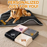 Embroidered Dog Blanket with Name, Personalized Pet Blankets for Dog for Bed Car Couch, Custom Waterproof Dog Blanket Soft & Comfortable for Small, Medium & Large Pet, Best Gift for Dog Lovers- Black