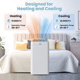 TOSOT 14,000BTU (9,600 BTU SACC) Smart WiFi Portable Air Conditioner with Heater, Powerful Cooling Auto Swing, Dehumidifier, Fan, 24H Timer for Large Room Up to 600 sq ft, AOMI Series