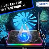 RGB Laptop Cooling Pad with LED Rim - New - Gaming Laptop Cooler - USB Powered Fan - Very Stable and Silent Laptop Stand