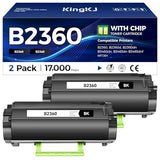 Toner Cartridge with chip Black 2-Pack High-Yield Replacement for Dell 331-9805 Toner Compatible with Dell