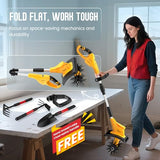 Cordless Tiller Cultivator for DEWALT 20V MAX Battery (Tool Only), 310RPM Electric Rototiller Garden Tool with 40 Steel Tines, 9.1In Tilling Width & 6.3In Depth Tiller