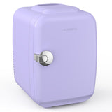 CROWNFUL Mini Fridge, 4 Liter/6 Can Portable Cooler and Warmer Personal Refrigerator for Skin Care, Cosmetics, Beverage, Food,Great for Bedroom, Office, Car, Dorm(Purple)