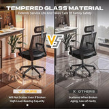 Glass Chair Mat with Polished Edge Clear Office Chair Mat, Glides Smoothly, Suitable for Carpet or Hardwood Floors