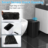QSFWCSM 2 Pack Bathroom Trash can, Smart Touchless Trash Can, Automatic Motion Sensor Trash Bin (Black+Black)