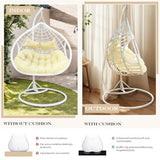 lihtsofty Double Egg Chair Cushion Replacement 55x35in -Thickened Waterproof Removable Double Hanging Egg Chair Cushions