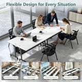 47.2in Folding Conference Table, Modular Meeting Table with Wheels 2Pack