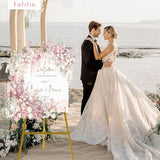 Gold Easel Stand for Sign–Adjustable Floor Heavy Duty Metal Display Easel for Wedding Signs, Art