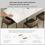 62.9"-94.4" Modern Extendable Dining Table for 6 to 10 Seats, Rectangular Sintered Stone Table with High Hardness and Easy