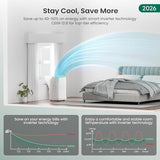 ZAFRO Inverter Portable Air Conditioners, 16000 BTU (12000 BTU SACC) Smart Portable AC Unit with Dual Hose/Ultra Quiet(38dB Upgraded)/Drainage-free/24Hrs Timer for Multi-Scenario Use, 2026 Upgraded