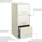 Scranton & Co 18" Deep 3 Drawer Metal Vertical Filing Cabinet