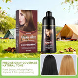 Dark Brown Hair Dye Shampoo 3 in 1, Covers Gray in Minutes, with Argan Oil, Long Lasting Color, Easy At-Home Use for Women & Men, 100% Gray Coverage, Gentle Herbal Formula, Natural color shampoo