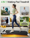Walking Pad with Incline, Akluer Incline Treadmills for Home, 2.5 HP Under Desk Treadmill Small with Remote Control, Walking Pad Small Treadmill with LED Display
