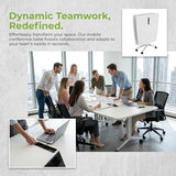 7.5FT Foldable Rectangle Conference Table, Mobile Meeting Tables with Cable
