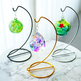 H&D HYALINE & DORA 9 Inch Ornament Display Stand Air Plant Holder Terrariums Hanger Silver Ornament Hangers for Christmas Halloween Home Party Decor(5 Pack)