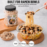 Dried Mixed Mushrooms for Ramen Toppings, 6 oz Mushroom Medley with Oyster, King Oyster, Wood Ear, Shiitake & Button Mushrooms, Dried Mushroom Blend for Soup, Hot Pot, Stir-Fry & Noodles