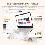 HP Stream 14" HD Laptop with AI Copilot for Student & Business, Intel Processor N150, 4GB RAM, 1.12TB Storage (128GB UFS + 1TB Docking Station), 1 Year Office 365, Wi-Fi 6, Win 11, Pale Rose Gold
