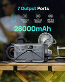 DaranEner Portable Power Station 28,000mAh LiFePO4 Battery, 100W(200W Peak) Solar Power Bank, Portable Charger Mini Generator with AC Outlets & PD Fast Charging for Laptop/Camping