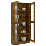 Rustic Oak Bookshelf with Doors - 186cm Tall Freestanding CD Storage Unit & Stylish Bookcase for Living Room & Home Office - Modern Sideboard Organizer