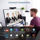 Conference Room Camera, 3-in-1, 1080p Full HD Webcam with Microphone and Speaker, USB Plug and Play (Black)