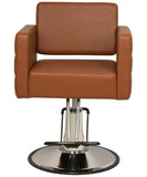 Buy-Rite Icon Styling Chair in Camel for Professional Salons & Barbershops, Extra Wide Seat, Quilted Design, Hydraulic Pump, Tufted Back, Easy-Clean Vinyl, Durable Steel Frame, YLG-192-CAM