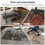 Tempered Glass Desk Chair Mat for Carpet, Glass Office Chair Mat - 5mm Thickness, Smooth Rolling, Scratch-Resistant