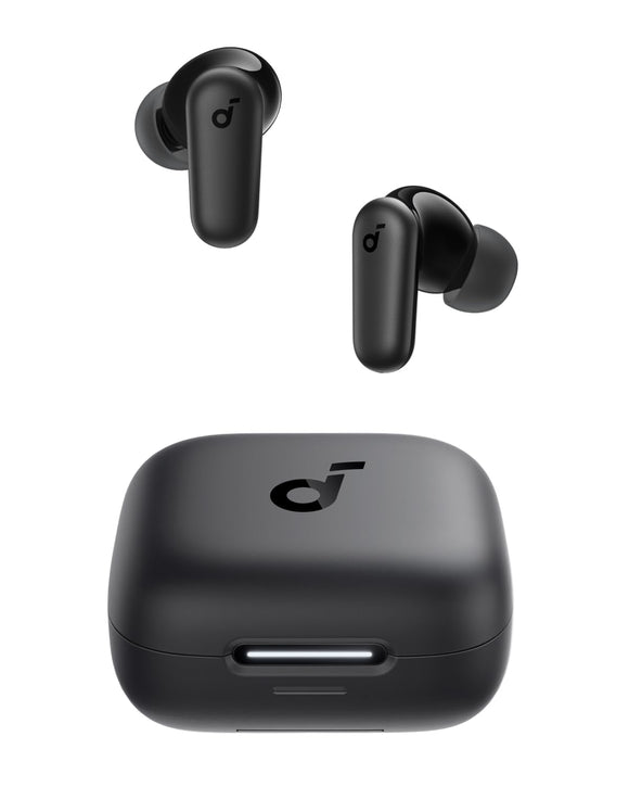 Noise Cancelling Earbuds, Strong and Smart Noise Cancelling, Powerful Bass, 45H Playtime (Black) Soundcore