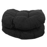 YARNOW Chair Seat Cushion with Fixing Strips Black Polyester 2pcs