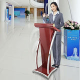 Curved Metal Lectern Podium - Black Floor Standing Pulpit for Office, School, Church & Conference - Durable, Sleek Design Perfect for Presentations & Public Speaking
