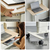 Mobile Laptop Lectern Podium Stand, Height Adjustable Podium Pulpits, Portable Floor Standing Podium with Wheels