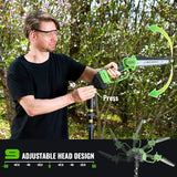 2-in-1 Cordless Pole Saw for Tree Trimming, 20V 3Ah Battery Powered Pole Chainsaw with 8-Inch Bar, 15FT Reach Electric Tree Trimmer & Mini Chainsaw for Branch Cutting & Pruning