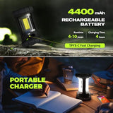 elesall Camping Lantern, 3000LM LED Rechargeable Battery Operated Lantern, 5 Light Modes, COB Waterproof Lantern Flashlight, Camping Light for Power Outage, Hurricane, Survival, Hiking(Black)