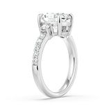 IGI Certificated Oval Moissanite Three Stone Ring, 2CT Silver Size 5.5