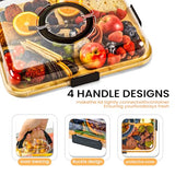 Charcuterie Board with Clear Lid, Portable 6-Compartment Cheese & Snack Tray, Reversible Bamboo Cutting Board, Secure Latch Closure for Picnics, Parties & Light Travel, Housewarming Gift