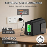 Electric Pencil Sharpener for Classroom, 6 Holes, Cordless & Rechargeable, Super Fast