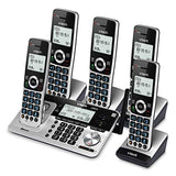 5 Extended Range 5 Handset Cordless Phone for Home with Call Blocking, Connect to Cell Bluetooth, Silver & Black VTech