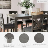Signature Design by Ashley Caitbrook Casual Counter Height Dining Table and Upholstered Bar