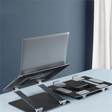 DTTLYQF Aluminum Laptop Stand Portable Folding Storage Enlarged Neck Guard Tablet(White-Fruit peach5)